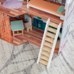 Casuta de papusi din lemn Marlow Dollhouse EZ Kraft Assembly cu lumini sunete si pat rabatabil Kidkraft